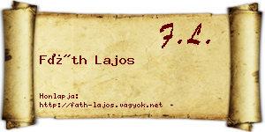 Fáth Lajos névjegykártya