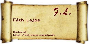 Fáth Lajos névjegykártya